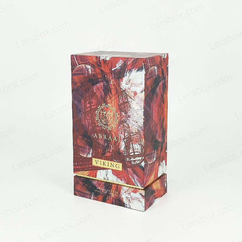Boîte de parfum en feuille d'or avec doublure en mousse EVA et base rigide pour l'emballage premium HP023