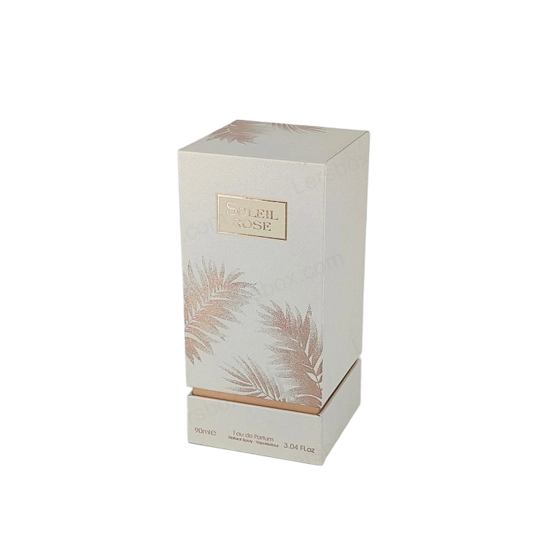 Boîte-cadeau de parfum artisanal avec image de marque en feuille d'or et coussin en mousse EVA HP003