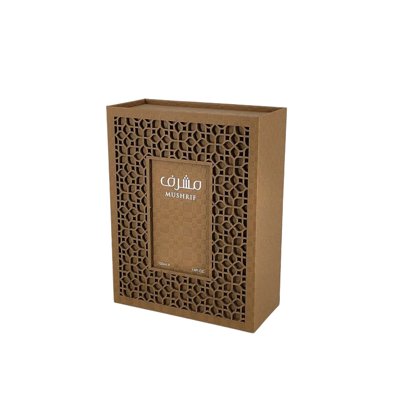 Boîte de parfum en papier d'or avec couvercle rigide et insert EVA HP001