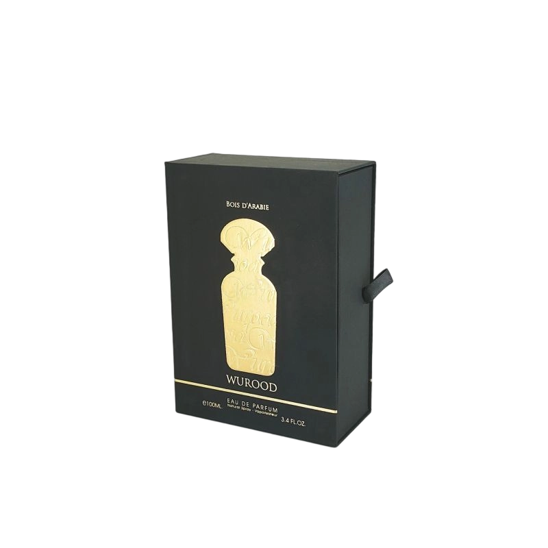 Boîte de parfum estampé en feuille d'or avec plateau EVA et base de couvercle élégant HP005
