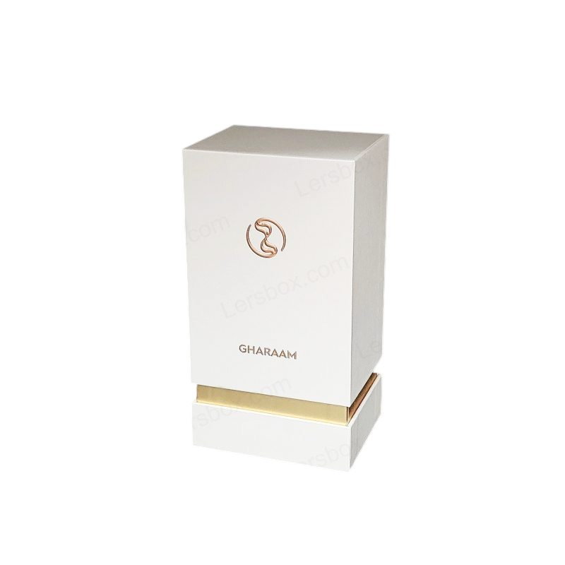 Boîte de parfum de luxe avec logo en feuille d'or artisanale et insert en mousse EVA HP012