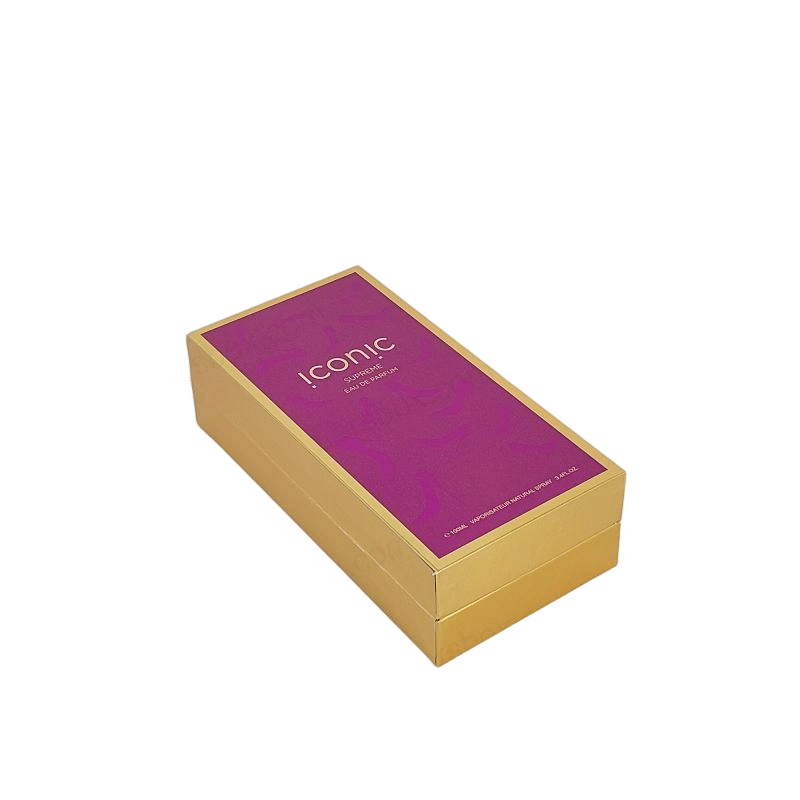 Boîte à parfum tamponné en feuille d'or élégante avec plateau EVA et conception rigide fabriquée à la main HP014