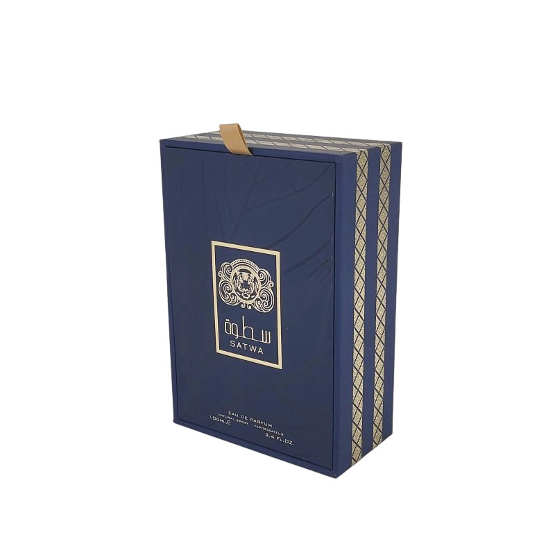 Boîte de parfum de luxe avec un gaufrage en feuille d'or personnalisée et un plateau EVA pour une protection supplémentaire HP018