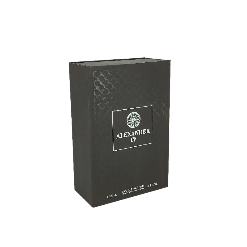 Boîte de parfum tamponné en papier d'or avec couvercle rigide et insert EVA pour présentation luxueuse HP021