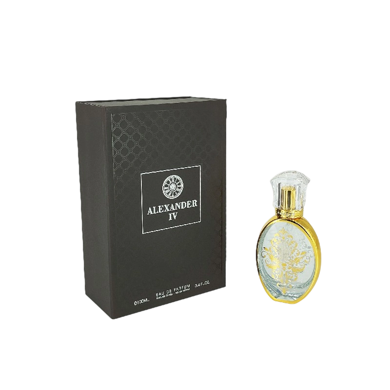 Boîte de parfum tamponné en papier d'or avec couvercle rigide et insert EVA pour présentation luxueuse HP021
