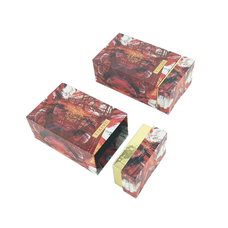 Boîte de parfum en feuille d'or avec doublure en mousse EVA et base rigide pour l'emballage premium HP023