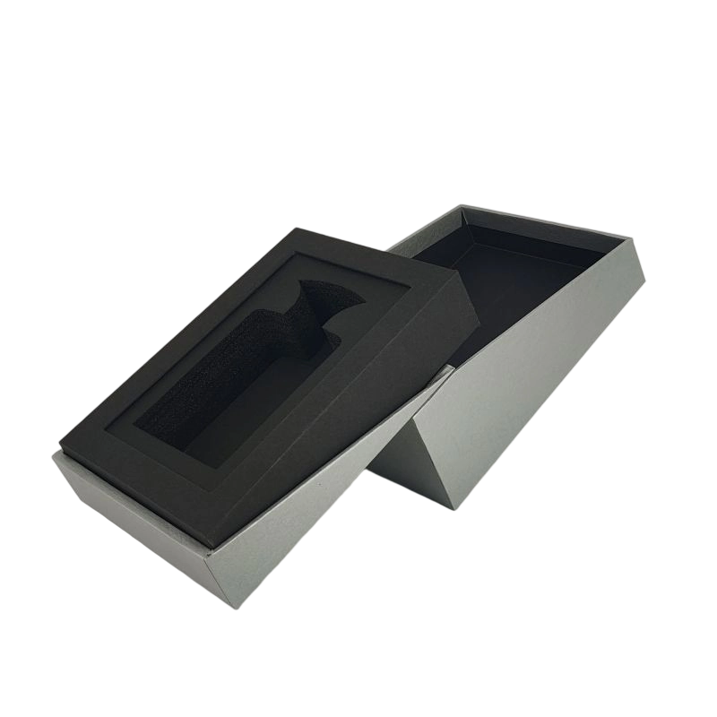 Boîte de parfum en feuille d'or de luxe avec plateau en mousse EVA et base de couvercle élégante HP025