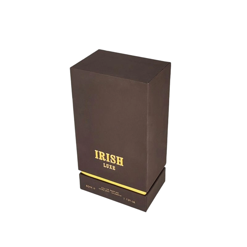 Boîte de parfum sophistiqué avec feuille d'or personnalisée et mousse EVA pour affichage de parfum sûr HP028