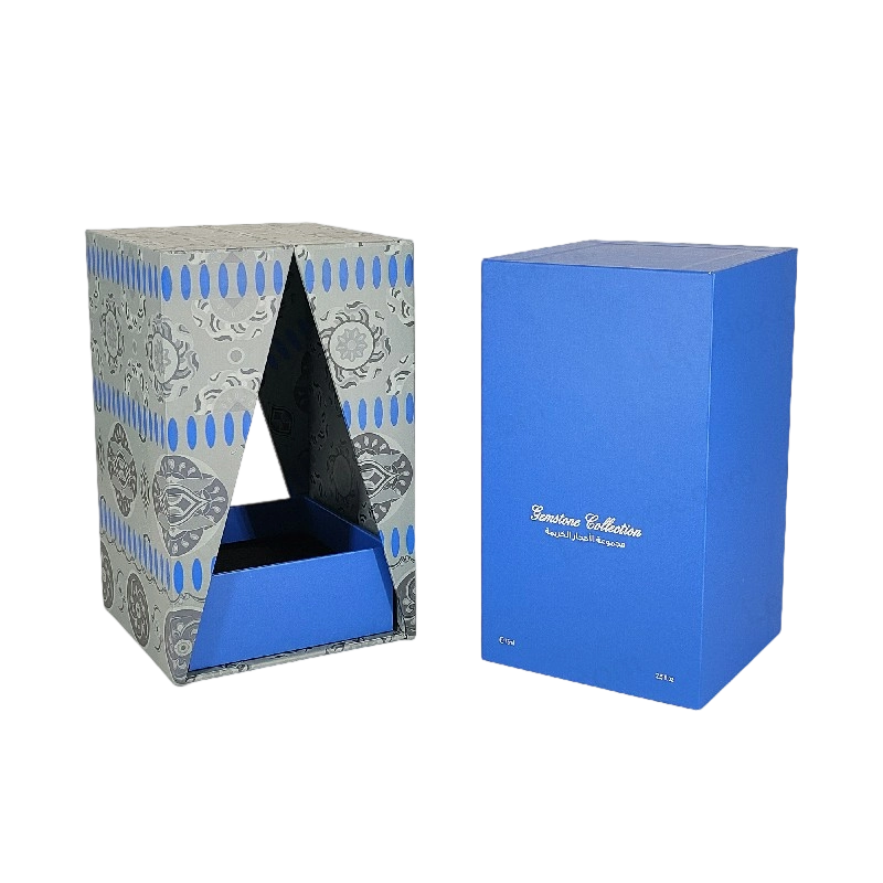 Boîte de parfum en feuille d'or premium avec plateau en mousse EVA et couvercle robuste et conception de base HP029