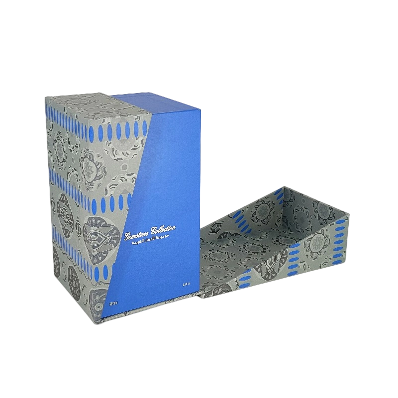 Boîte de parfum en feuille d'or premium avec plateau en mousse EVA et couvercle robuste et conception de base HP029