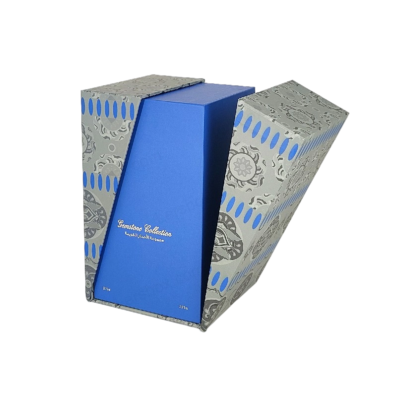 Boîte de parfum en feuille d'or premium avec plateau en mousse EVA et couvercle robuste et conception de base HP029