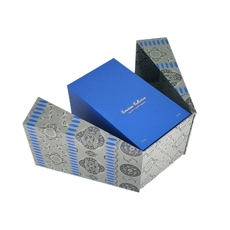 Boîte de parfum en feuille d'or premium avec plateau en mousse EVA et couvercle robuste et conception de base HP029
