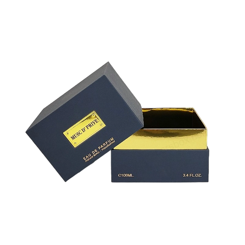 Emballage de parfum en feuille d'or de luxe avec structure rigide artisanale et insert du plateau EVA HP030