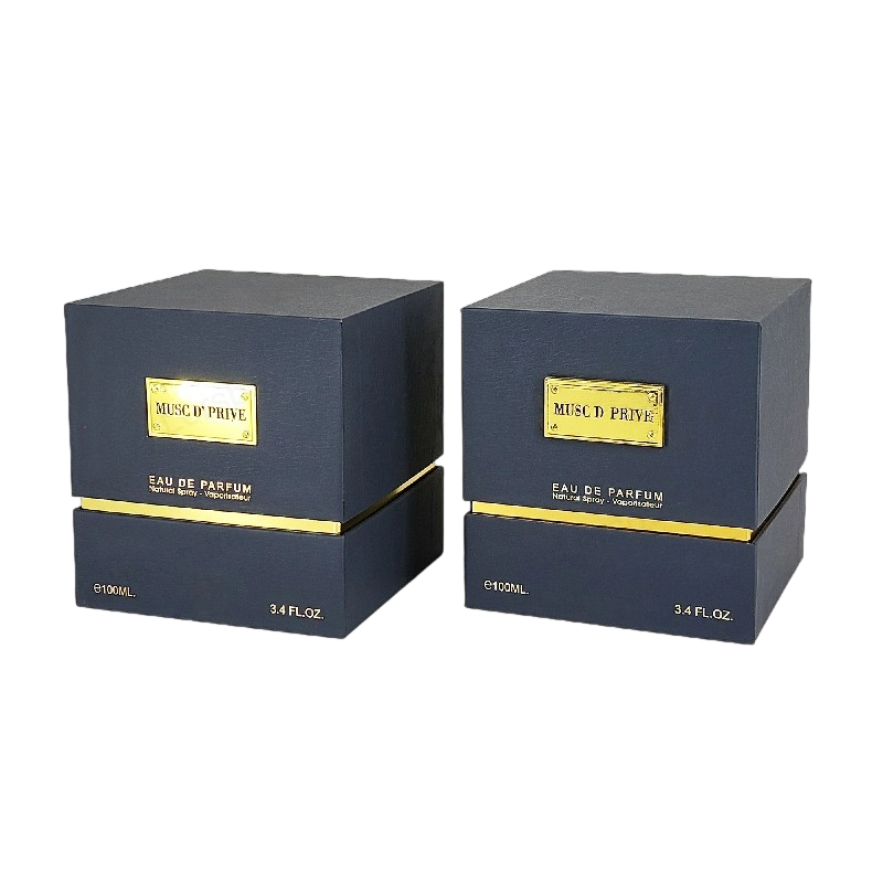 Emballage de parfum en feuille d'or de luxe avec structure rigide artisanale et insert du plateau EVA HP030