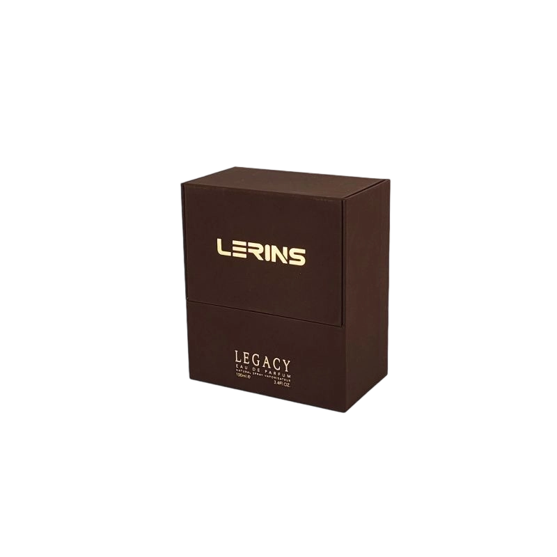 Emballage de parfum de luxe avec détail en feuille d'or, plateau EVA et structure rigide robuste HP035